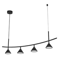 OSRAM DECOR Fuji Hanglamp Lineair 4-lichts hanglamp 16W 930 Zwart