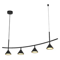 OSRAM DECOR Fuji Hanglamp Lineair 4-lichts hanglamp 16W 930 Zwart