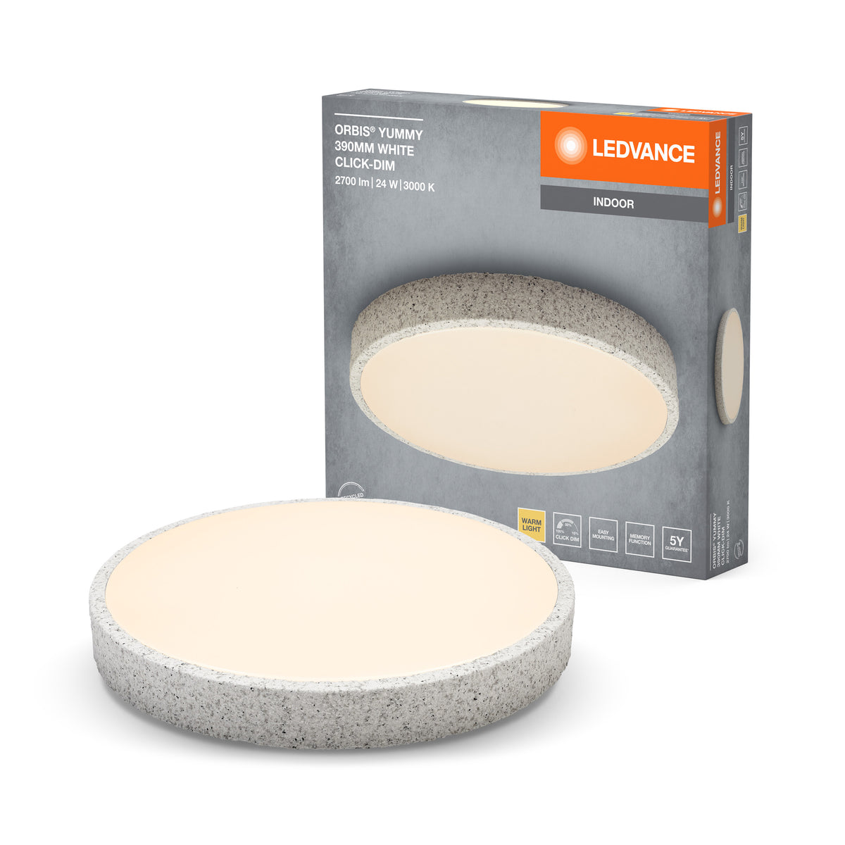 LEDVANCE ORBIS Yummy Deckenleuchte 24W 390mm dimmbar weiß-LEDVANCE Shop