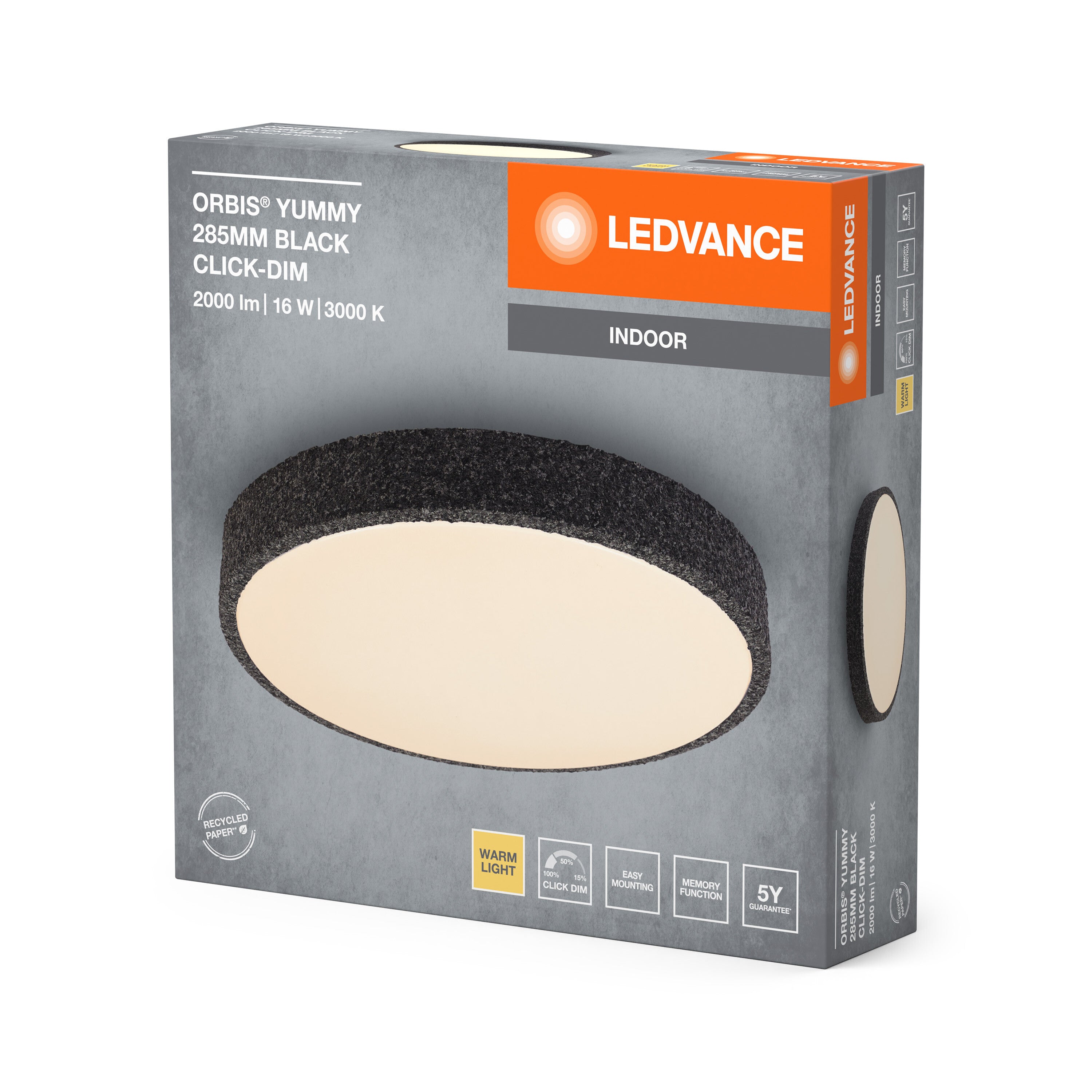 LEDVANCE ORBIS Yummy Deckenleuchte 16W 285mm dimmbar schwarz-LEDVANCE Shop