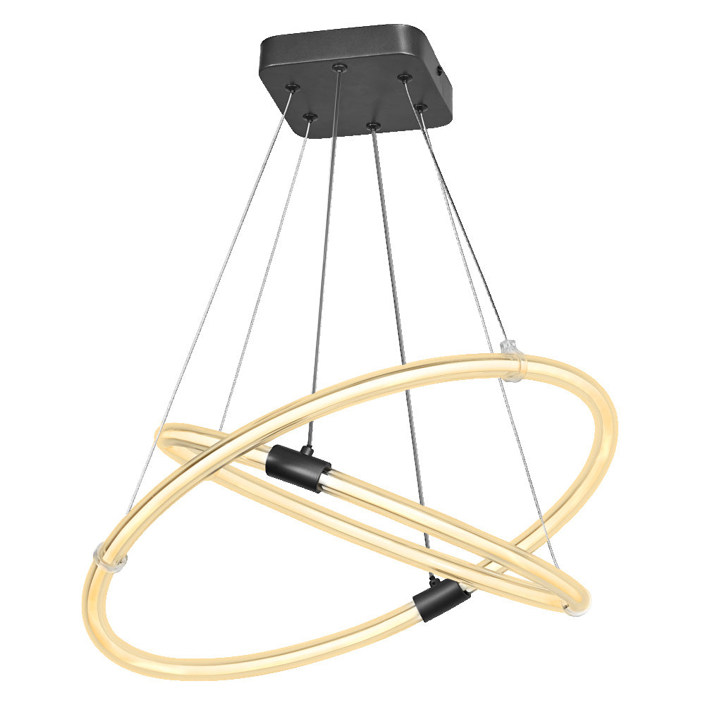 LEDVANCE Decor Celestio Pendelleuchte aus geschwungenem Polycarbonat mit LED und Filament-Design, 21 W, 2400 lm, 3000 K, 830 warmweiß, Click dimmbar, dunkelgrau, Kunststoff (PC), IP20