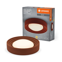LEDVANCE ORBIS Concrete, bruine betonnen plafondlamp met LED, 18 W, 1500 lm, 3000 K aangenaam warmwit, dimbaar in 3 standen door te klikken, diameter 400 mm, beschermingsklasse IP20, geschikt voor de badkamer