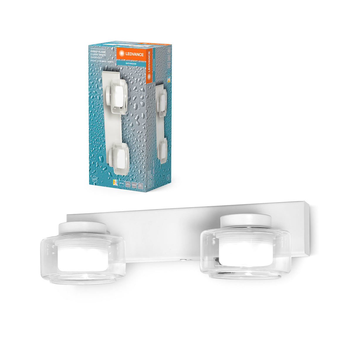 LEDVANCE ORBIS Flame Badezimmer Wandleuchte 11W Click CCT IP44 weiß-LEDVANCE Shop