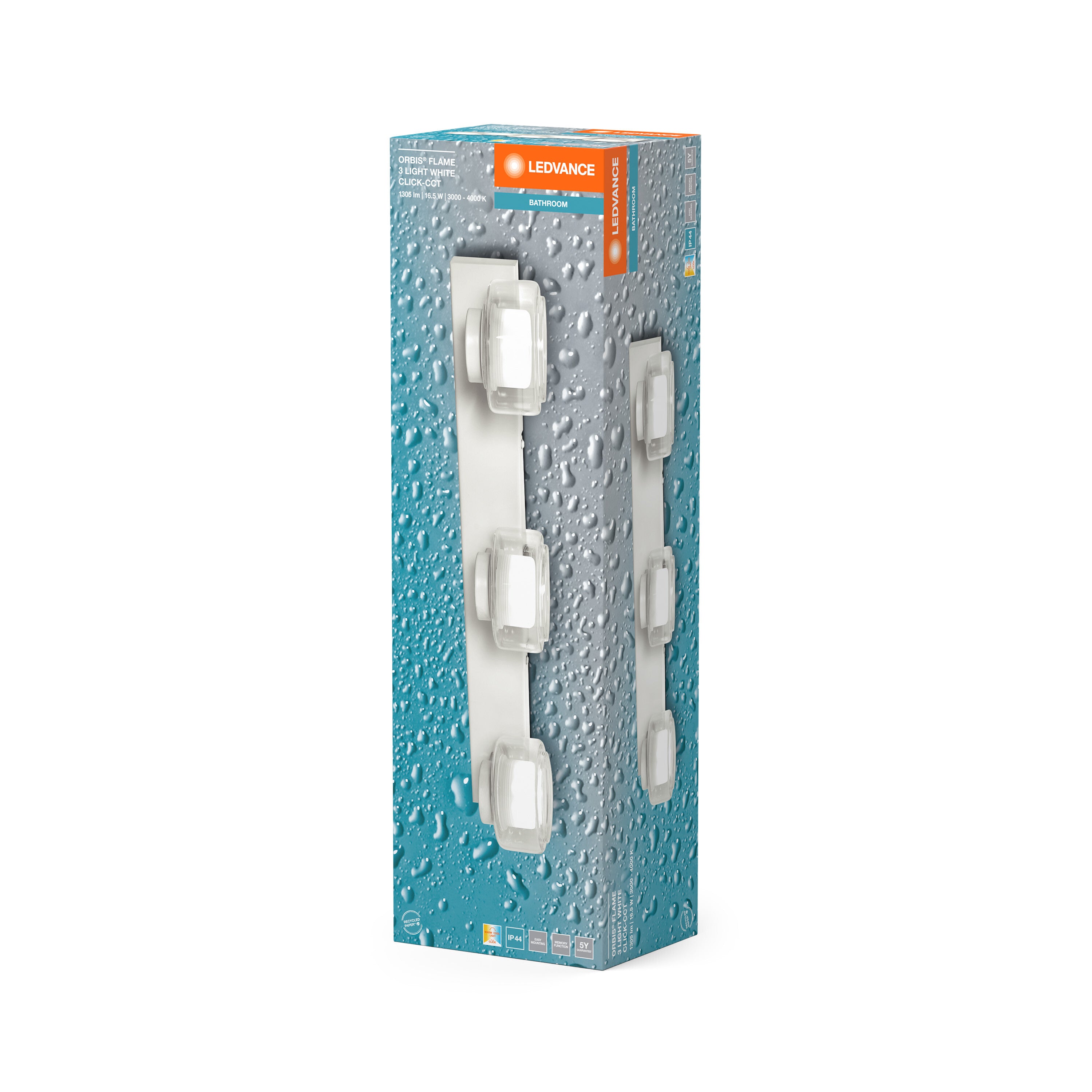 LEDVANCE ORBIS Flame Badezimmer Wandleuchte 16.5W Click CCT IP44 weiß-LEDVANCE Shop
