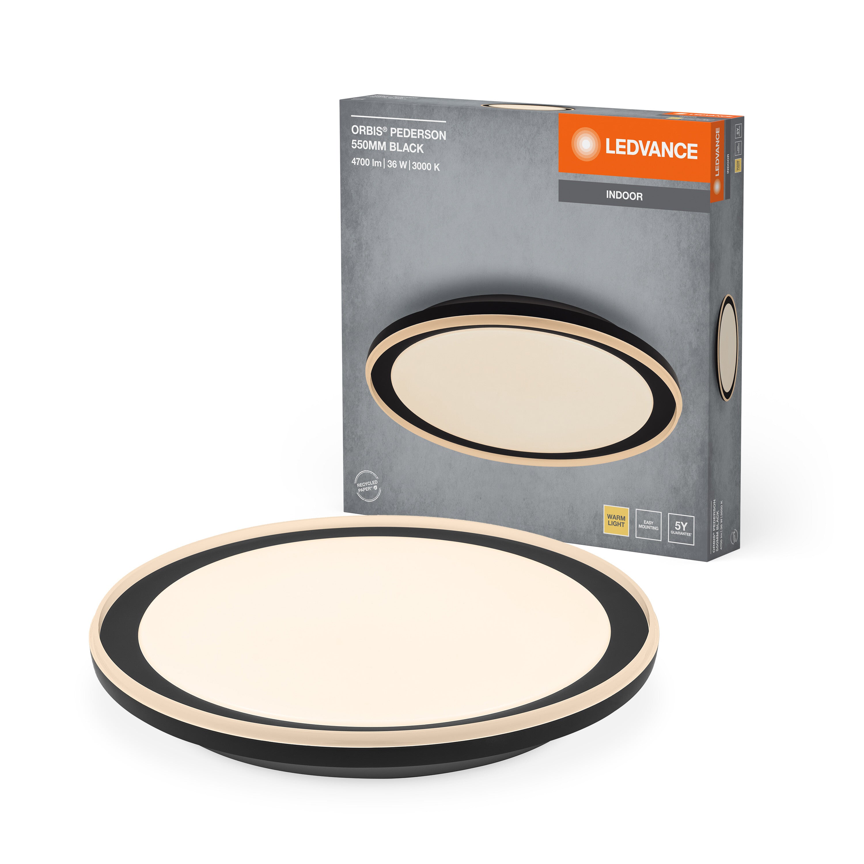 LEDVANCE ORBIS Pederson Deckenleuchte 36W 550mm schwarz-LEDVANCE Shop