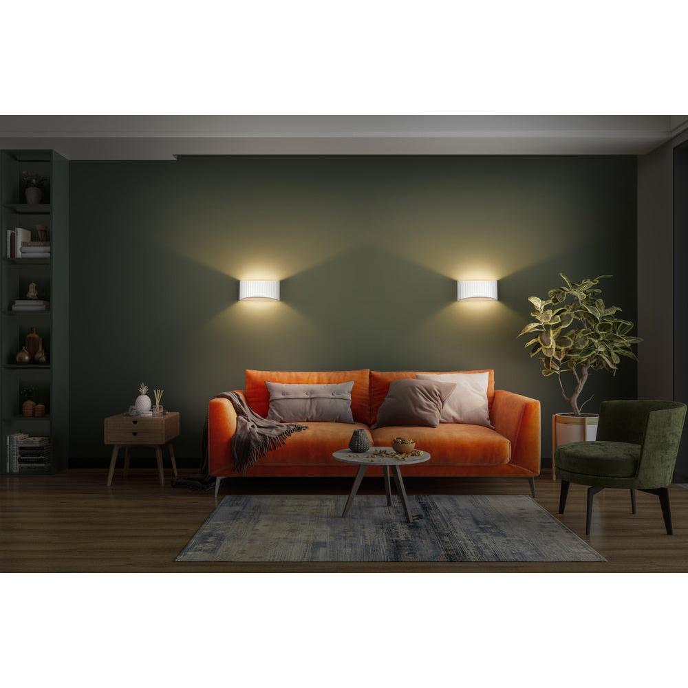 Decor Plaster Band Flat Wall Wandleuchte 290 1XE27 White