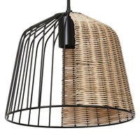 LEDVANCE DECOR Cage Bell hanglamp, E27, niet dimbaar, IP20, rotan/metaal, 260 mm, zwart/bruin