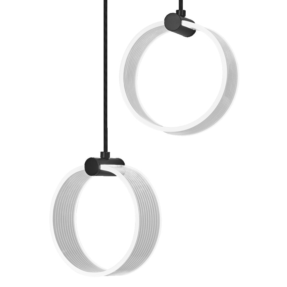 LEDVANCE Decor Circle dekorative Pendelleuchte, 2-flammig, PL, 14W, 930lm, 3000K/4200K/6500K, warmweiß/kaltweiß/Tageslicht, Click-CCT, nicht dimmbar, IP20, Kunststoff, schwarz, LED nicht austauschbar
