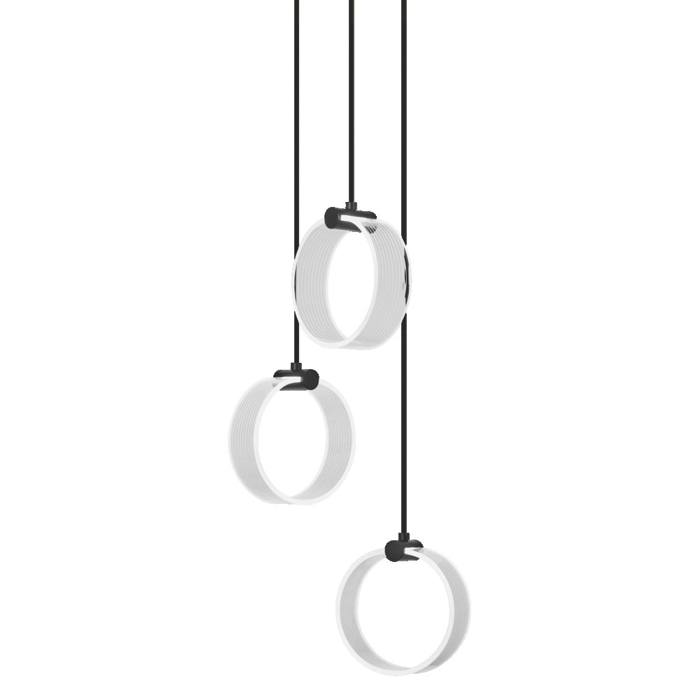 LEDVANCE Decor Circle decoratieve hanglamp, 3-vlammig, PL, 20 W, 1300 lm, 3000 K/4200 K/6500 K, warmwit/koudwit/daglicht, Click-CCT-schakelaar, IP20, kunststof, zwart, LED niet vervangbaar
