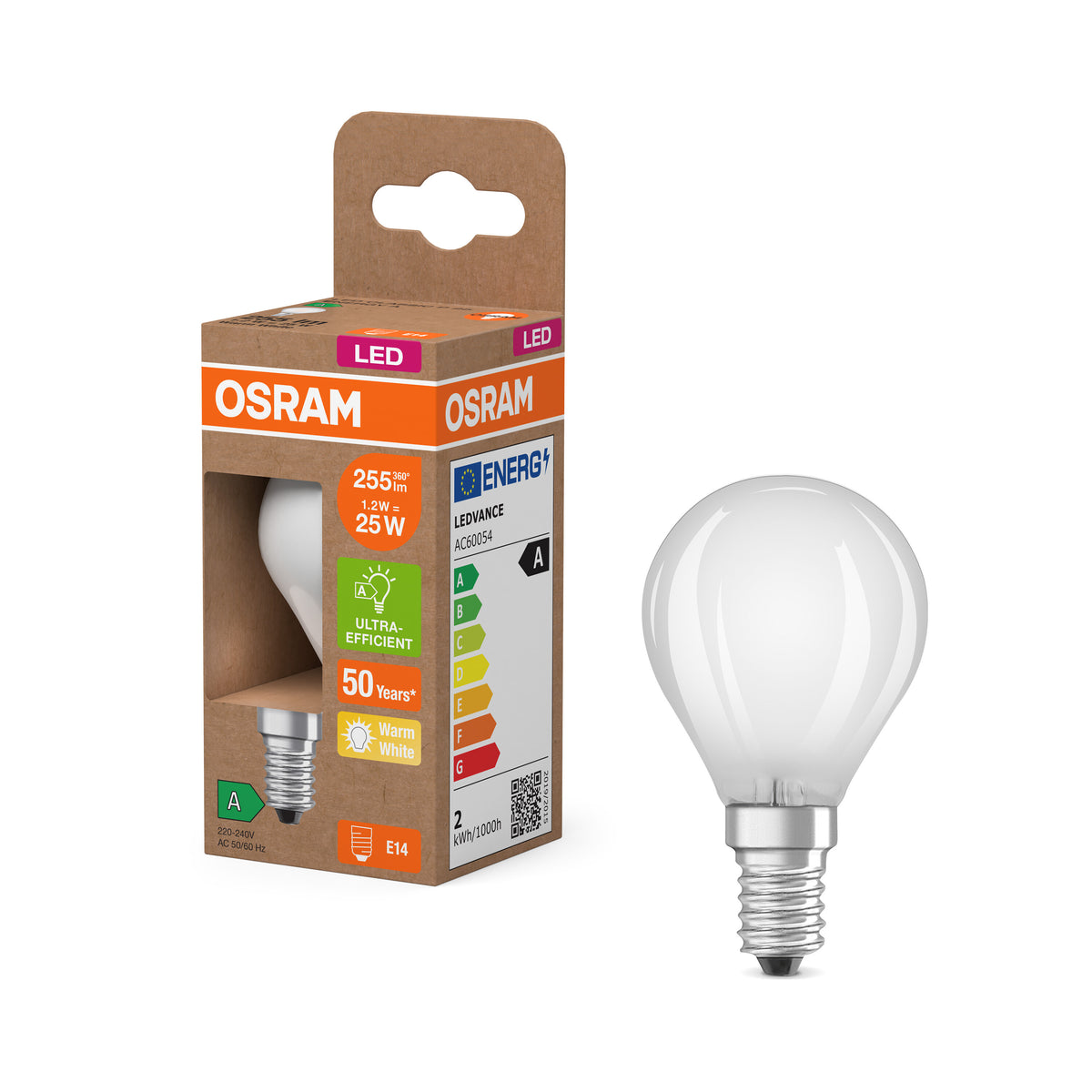 LEDVANCE LED-Miniball-Lampe mit Filament EEK A, 1.2W, 255lm, Warmweiß, E14-LEDVANCE Shop