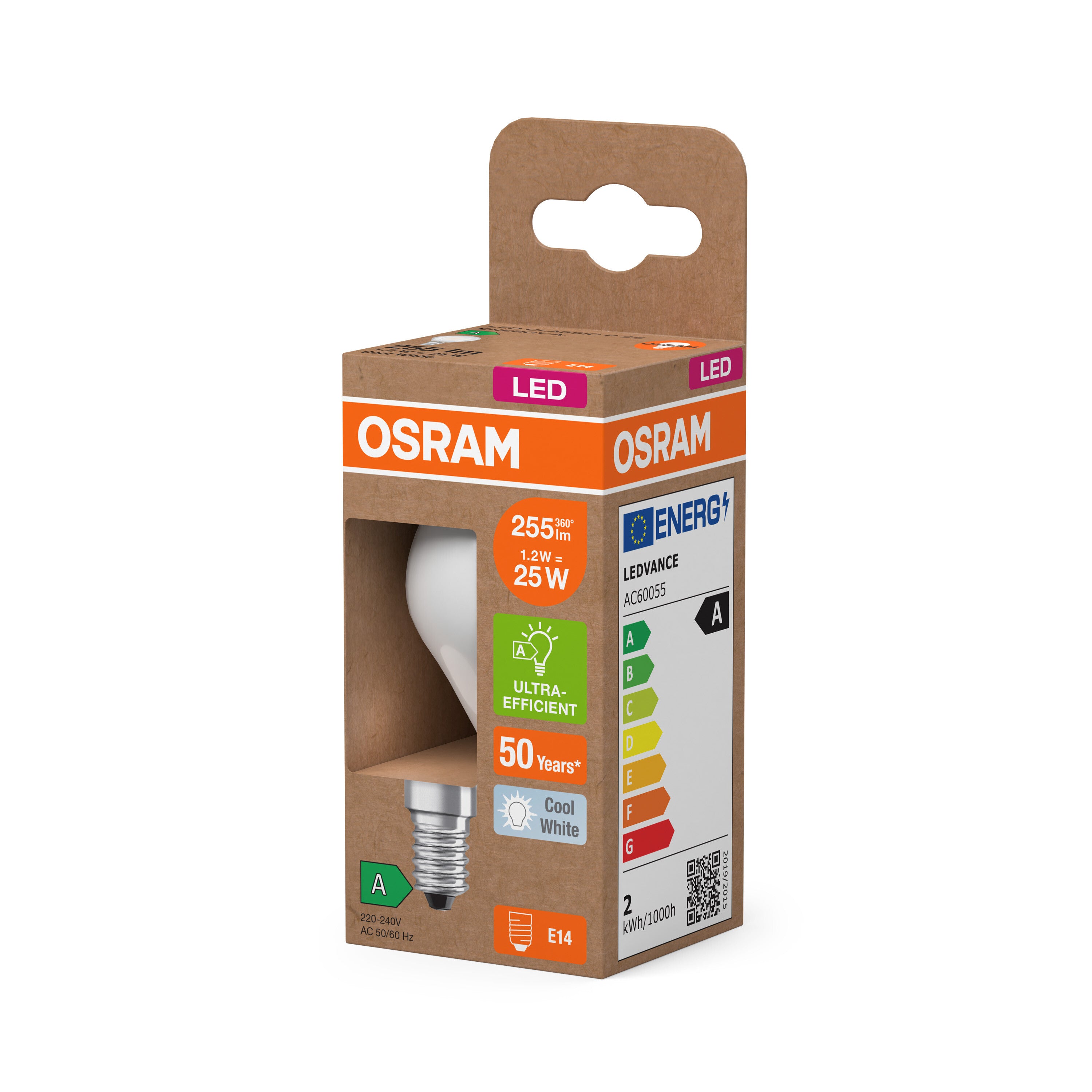 OSRAM LED-Miniball-Lampe mit Filament EEK A, E14, 255lm , Kaltweiß-LEDVANCE Shop
