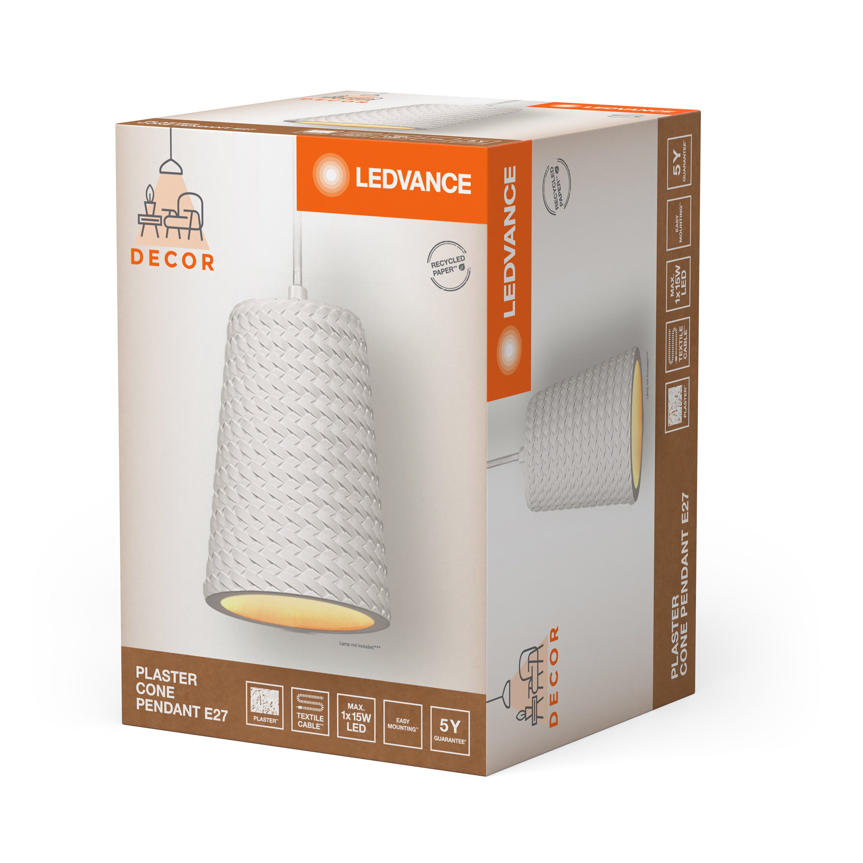 LEDVANCE DECOR Plaster Pendelleuchte, E27, 200 mm-LEDVANCE Shop
