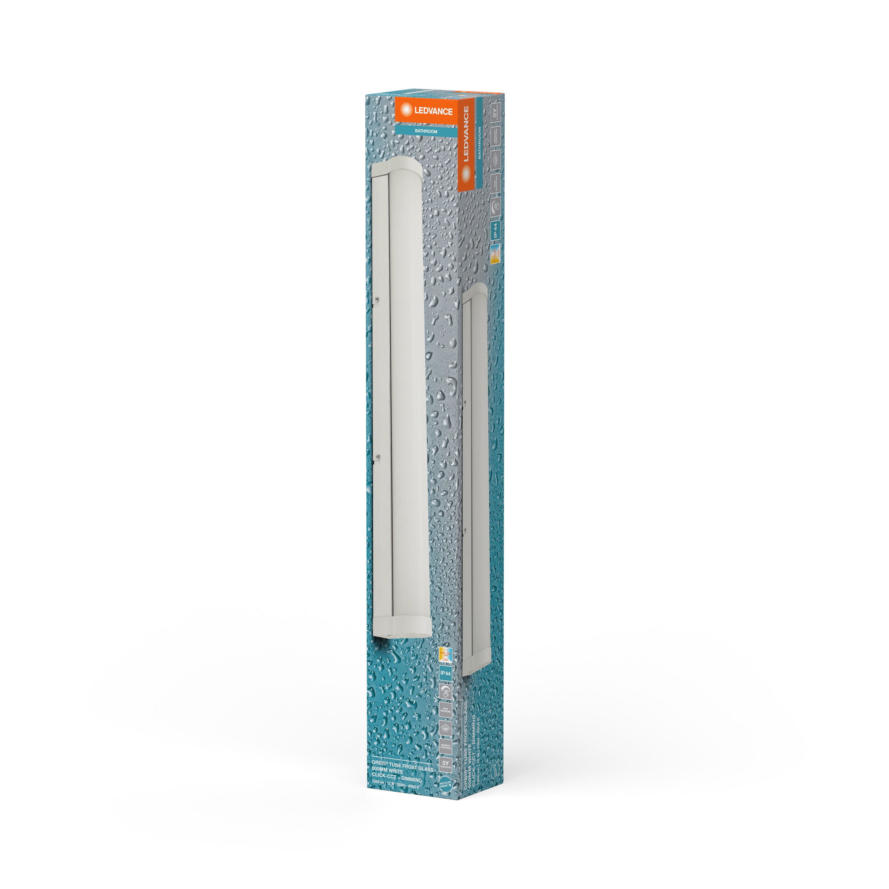 LEDVANCE ORBIS Tube Badezimmer Spiegel-/Wandleuchte Frost-Glas 12W 60cm weiß-LEDVANCE Shop