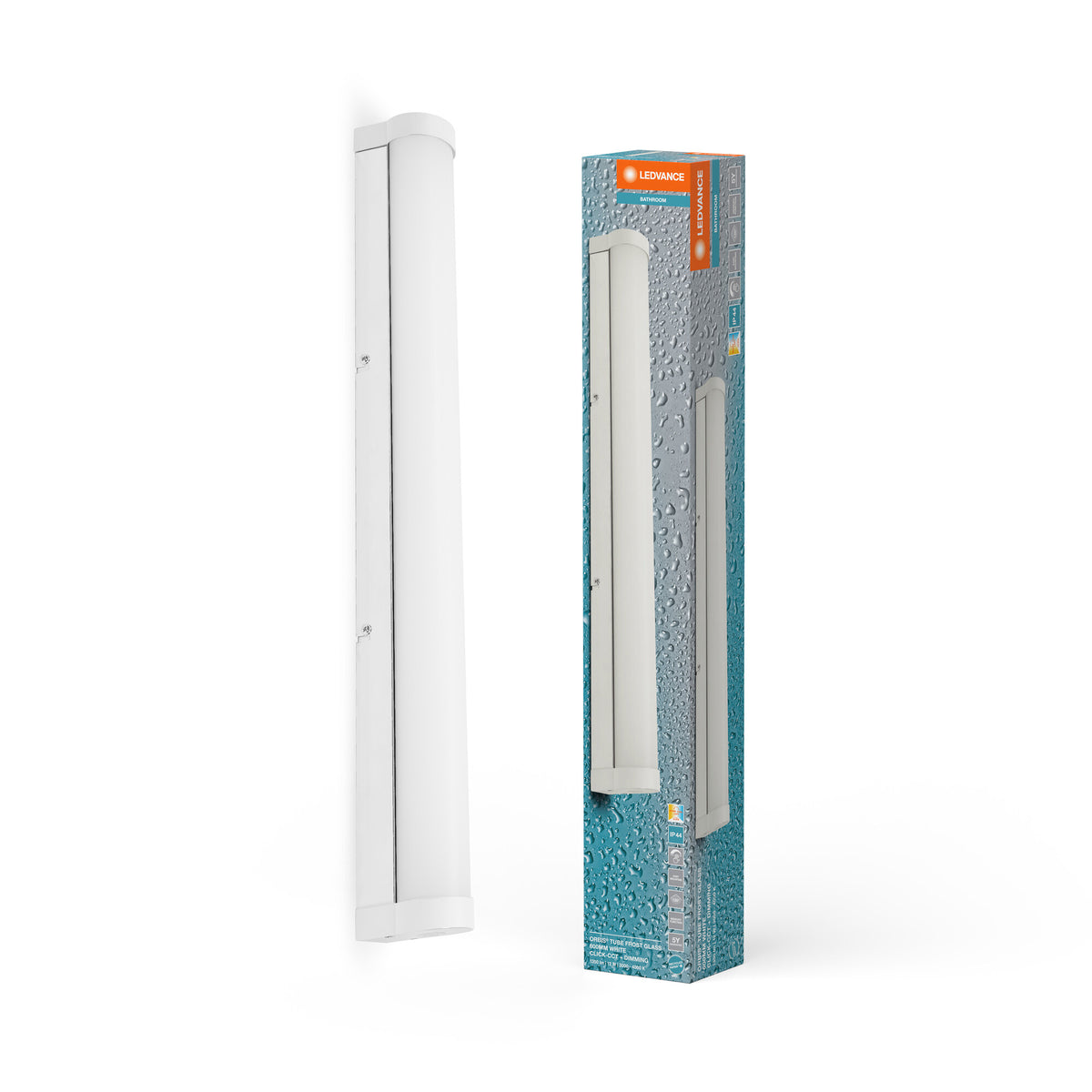 LEDVANCE ORBIS Tube spiegel-/wandlamp met LED, matglas/wit, 12 W, 1200 lm, dimbaar, 3000/4000 K instelbaar via wandschakelaar, diameter 60 cm, IP44-bescherming tegen vreemde voorwerpen/spatwater