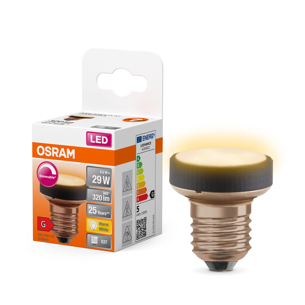 OSRAM LED FLAT LAMP Ultrakompakte LED Designlampe, dimmbar, 2700K, 3.5W, Matt, E27 , Warmweiß-LEDVANCE Shop