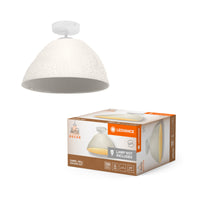 LEDVANCE Deckenleuchte Decor Camel Bell weiß aus Metall und Pappmaschee, E27, 375 mm Durchmesser, Leuchtenschirm aus recyceltem Material, langlebig durch austauschbare Lichtquelle, einfache Montage
