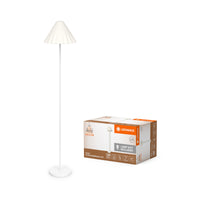 LEDVANCE Staande lamp Decor Pulp, wit, van metaal en papier-maché, E14, dimbaar, 1505 mm hoog, lampenkap van gerecycled materiaal, gaat lang mee dankzij de vervangbare lamp, makkelijk te monteren