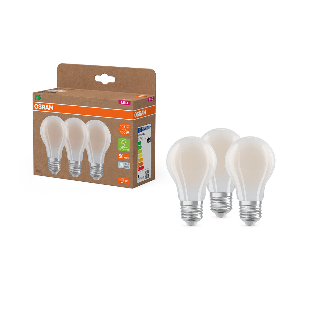 OSRAM LED-lamp, energie-efficiëntieklasse A, gloeidraad, Classic A, 7,2W, 840 mat, E27