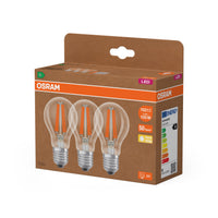OSRAM LED LAMPS ENERGY CLASS A ENERGY EFFICIENCY FILAMENT CLASSIC A in A-Form, LED-Lampe, Glas, klar, 7,2 W, 1521 lm, 2700 K, Energieeffizienzklasse: A, CRI 80