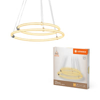 LEDVANCE Decor Aura, hanglamp met 2 lampen van gebogen polycarbonaat met LED- en filamentdesign, 21 W, 2400 lm, 3000 K, 830 warmwit, Click-dimbaar, donkergrijs, kunststof (PC), 498 mm, IP20