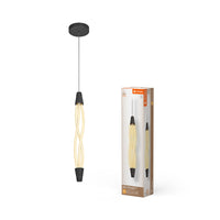 LECVANCE Decor Swirl hanglamp Vert van gebogen polycarbonaat met LED en filamentdesign, 18 W, 1800 lm, 3000 K, 830 warmwit, Click-dimbare, donkergrijs, kunststof (PC), 15 mm, IP20