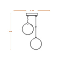 LEDVANCE DECOR Ronde hanglamp, 2 pendels, 14W, Klik CCT Zwart