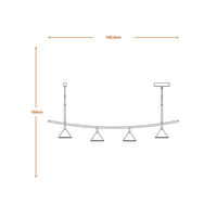LEDVANCE DECOR Fuji Hanglamp Lineair 4-lichts hanglamp 16W 930 Zwart