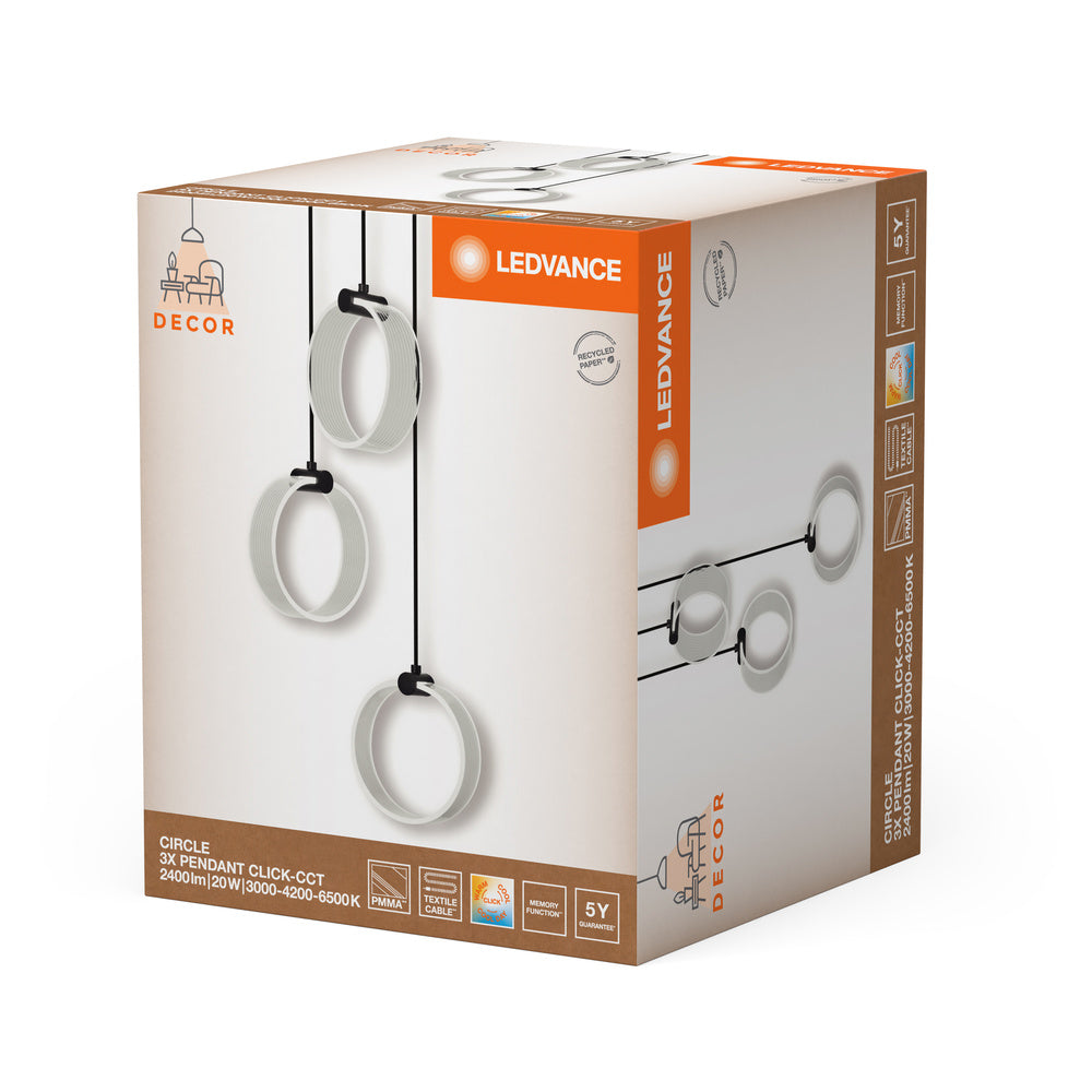 Decor Circle 3XPendant Pendelleuchte PL 20W Click CCT Black