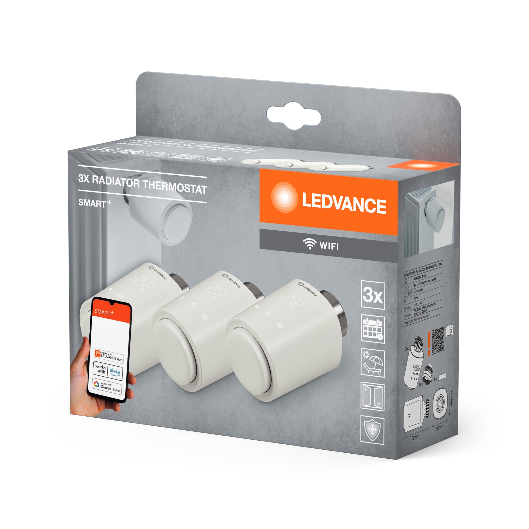 LEDVANCE Wifi SMART+ Thermostat für Heizungen, Weiß, 3er Pack-LEDVANCE Shop