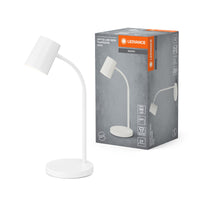 LEDVANCE Office Line Trapezium bureaulamp met buigzame arm in wit kunststof, GU10-fitting, IP20-bescherming, voor Home kantoor