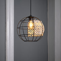 LEDVANCE DECOR Cage Globe Pendelleuchte, schwarz/braun, E27