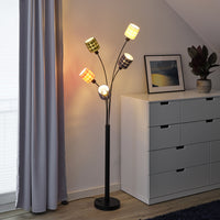 LEDVANCE DECOR vloerlamp met 5 lampen, decoratieve vilten lampenkap, E14