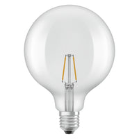 OSRAM LED-lampen, klassieke bolvorm, equivalent aan 25 watt, E27, G125, 2700 Kelvin, warm wit, helder glas, per stuk verpakt