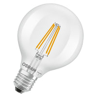 OSRAM LED LAMPS ENERGY CLASS A ENERGY EFFICIENCY FILAMENT CLASSIC Globe in Globusform-Form, LED-Lampe, Bleifreies Glas, Klar, 806 lm, Warmweiß, Energieeffizienzklasse: A