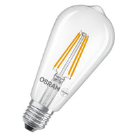 OSRAM LED LAMPS ENERGY CLASS A  ENERGY EFFICIENCY FILAMENT CLASSIC EDISON , LED-Lampe, Bleifreies Glas, Klar, 2,2 W, 470 lm, Kaltweiß, Energieeffizienzklasse: A