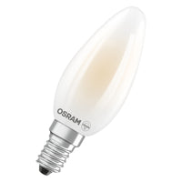 OSRAM LED CLASSIC B ENERGIE-EFFICIËNTIEKLASSE A in B-vorm, LED-lamp, loodvrij glas, mat, 3,8 W, (voorheen 60 W), 806 lm, warmwit, 2700 K, energie-efficiëntieklasse: A, CRI 80