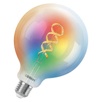 OSRAM SMART+ MATTER Filament Classic vormen, meerkleurig in bolvorm, LED-lamp, glas, helder, 4,8 W, (ex 40 W), 470 lm, RGBW, Matter, compatibel met smart speakers, dimbaar