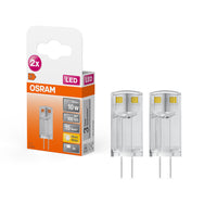 OSRAM LED Stiftsockellampe PIN 12 V 0.9W 827 Clear G4 2er Pack, 100 lm, 2700 K, Warmweiß-LEDVANCE Shop