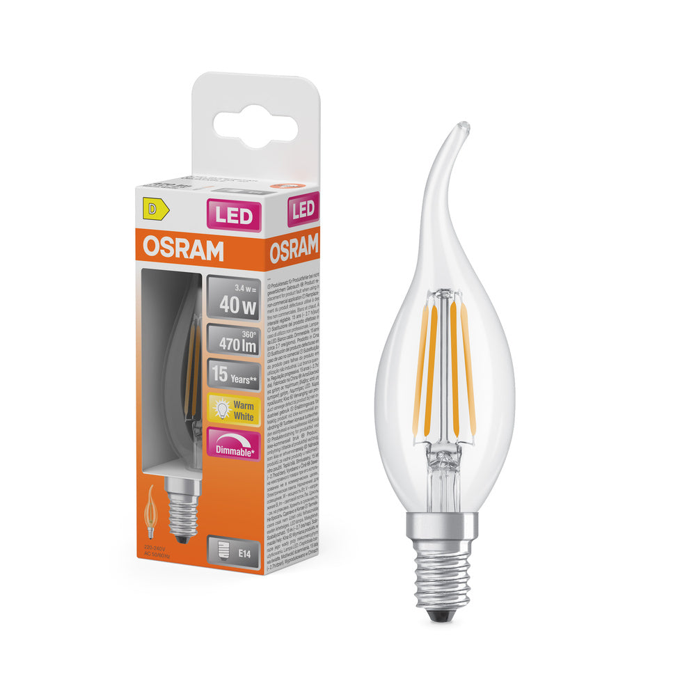 OSRAM LED-lamp LED-retrofit CLASSIC BA DIM 4W 827 Helder E14, 470 lm, 2700 K, Warm wit