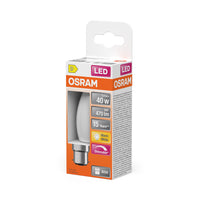OSRAM LED-lamp LED Retrofit CLASSIC B DIM 4.8W 82 Mat B22d, 470 lm, 2700 K, warm wit