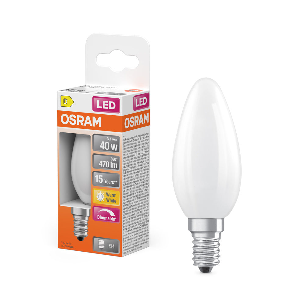 OSRAM LED Retrofit Classic B dimbaar 3,4W 827 mat E14