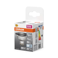 OSRAM MR16 LED-reflectorlamp met GU5.3-fitting, koel wit (4000K), glazen spot, 2,6W, vervanging voor 20W reflectorlamp, LED STAR MR16 12V