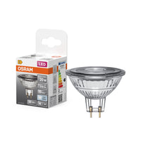 OSRAM MR16 LED-reflectorlamp met GU5.3-fitting, koel wit (4000K), glazen spot, 2,6W, vervanging voor 20W reflectorlamp, LED STAR MR16 12V