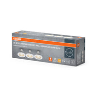 OSRAM LED-spotset voor inbouwmontage GU10, 3x2,6W, GU10, wit, 230 lm, 2700 K, warm wit, verpakking van 3
