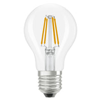 OSRAM LED-lampen, klassieke lampvorm, equivalent aan 40 watt, E27, A-vorm, 2700 Kelvin, warm wit, helder glas, 2 stuks