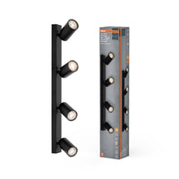 OSRAM LED-spot achthoekige plafondlamp 4 x 3,4W, GU10, 920lm, zwart