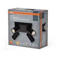 OSRAM LED-spot achthoekige PL-plafondlamp 4 x 3,4W, GU10, 920lm, zwart