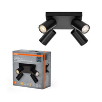 OSRAM LED-spot achthoekige PL-plafondlamp 4 x 3,4W, GU10, 920lm, zwart