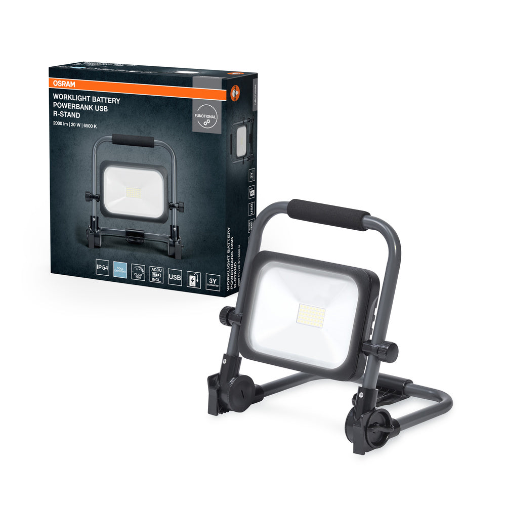 OSRAM WORKLIGHTS VALUE BATTERY, USB, bouwspot 20W, 2000lm, 6500K