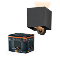 OSRAM ENDURA STYLE ADJ BEAM Außenbeleuchtung, 2,5W, 180lm, dunkelgrau, indirekte Beleuchtung, Bewegungsmelder, Tageslichtsensor, IP54 Schutzklasse, 3. 000K Farbtemperatur, warmweiße Lichtfarbe